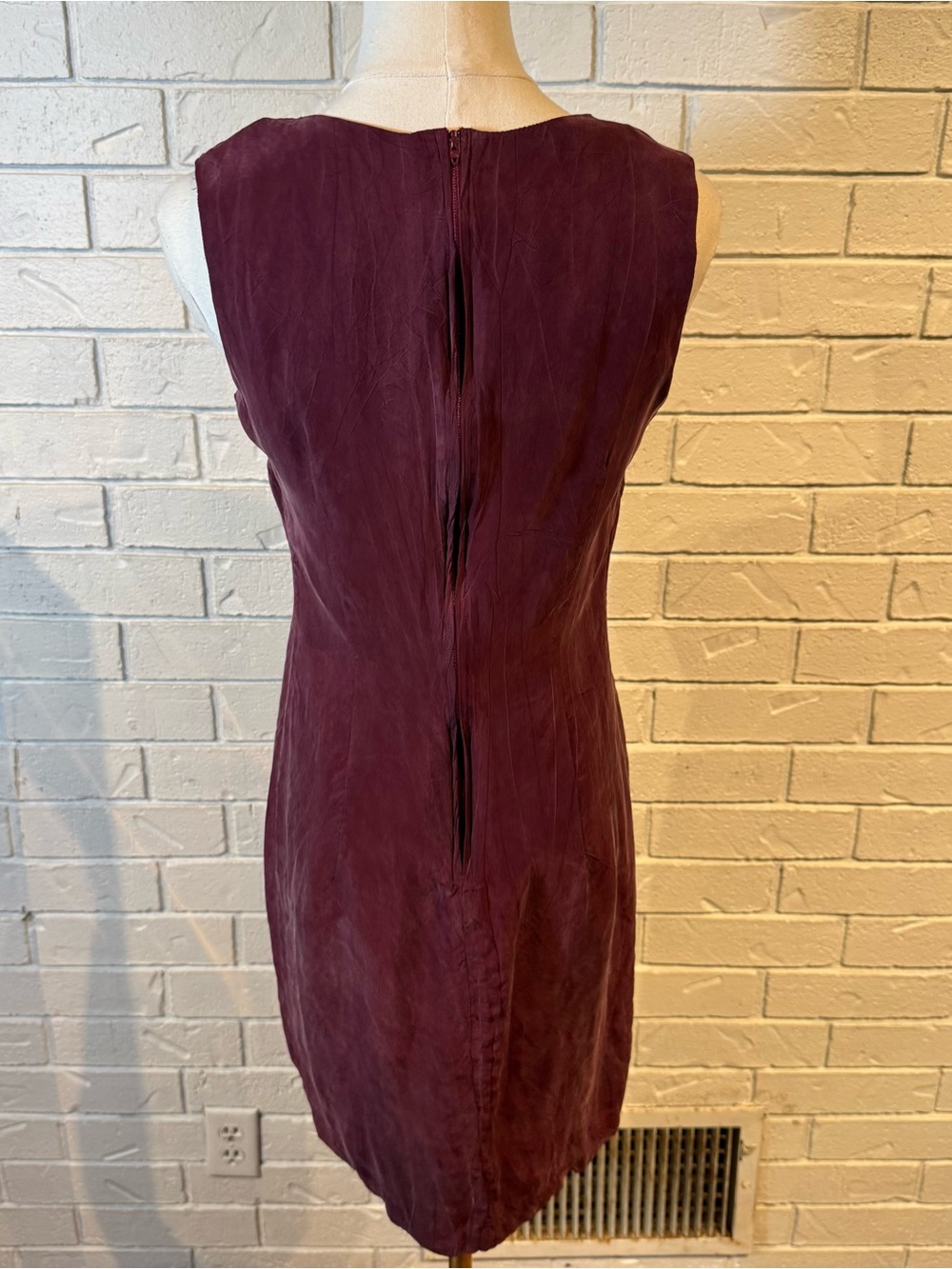 Vintage 90s Rabbit Rabbit Rabbit Maroon Mini Dress Womens 8 - Picture 5 of 10